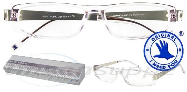 New York Design-Acetatbrille kristall-silber