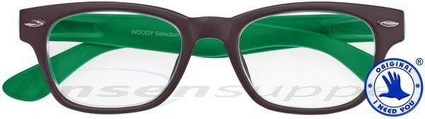 Woody Selection Retro-Kunststoffbrille braun-grün