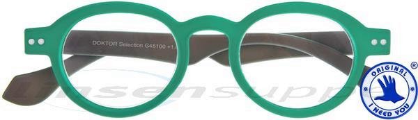 Doktor Selection Retro-Kunststoffbrille grün-grau