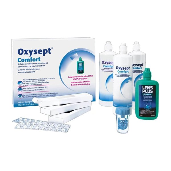 Oxysept Comfort Premium B12 - Premium Pack (3x300ml + 120ml + 90 Tabletten)